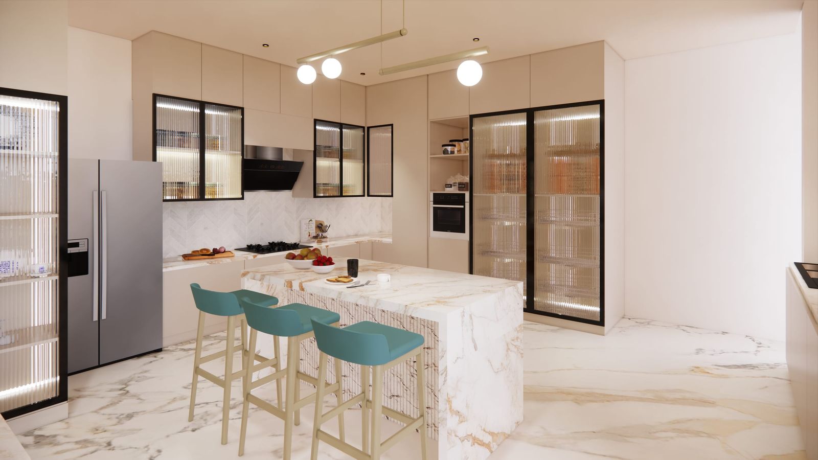 Alabaster, Kitchen, drawn