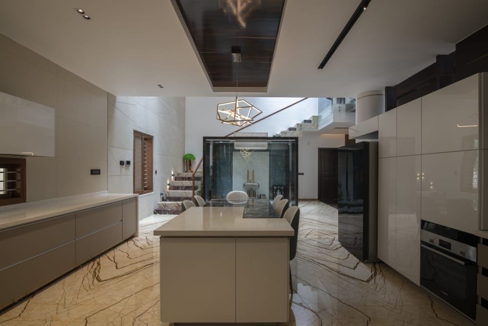 An island in white gloss
